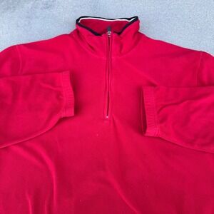 Callaway Golf Men Red Fleece Quarter Zip Pullover Sweatshirt Large